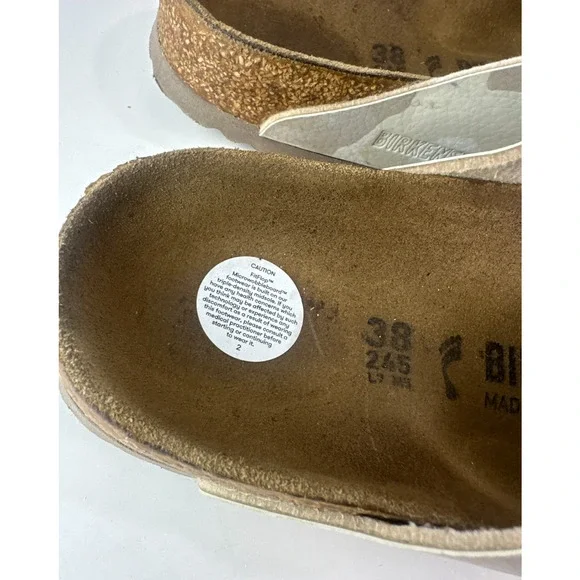 Birkenstock Arizona Slide Sandals 2 Strap Buckle Men's 5 Women's 7 Camo Leather - Picture 4 of 16